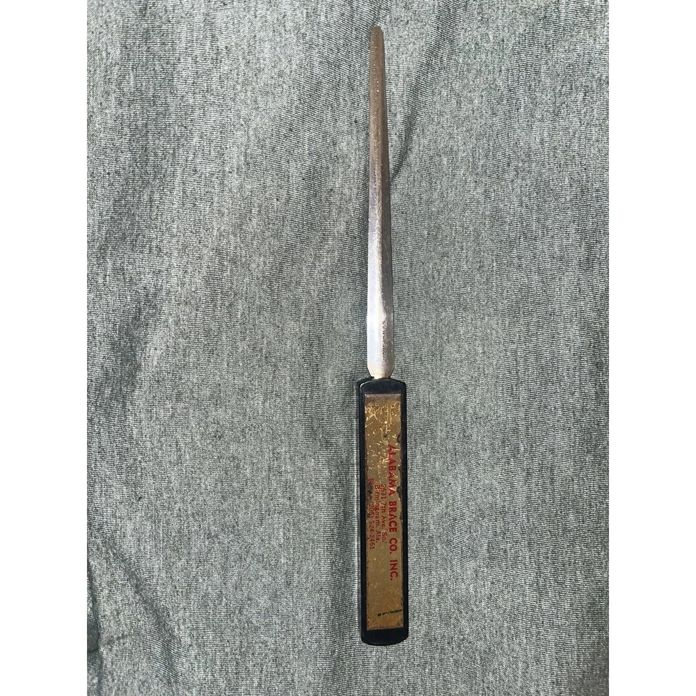 VTG Rare Alabama Brace Company Birmingham Red Handle Mail Letter Opener Steel